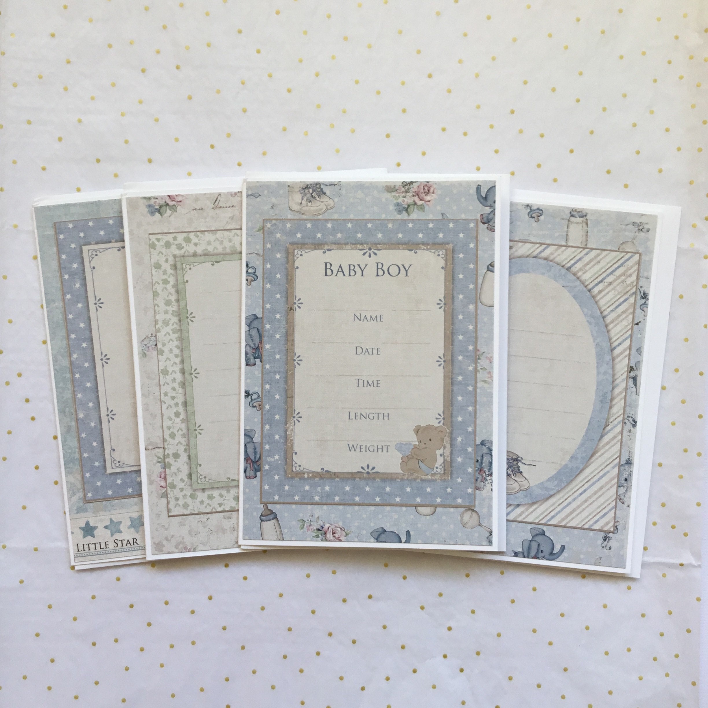 Baby Boy Note Card Set Stationery Items Newborn Baby Card Etsy