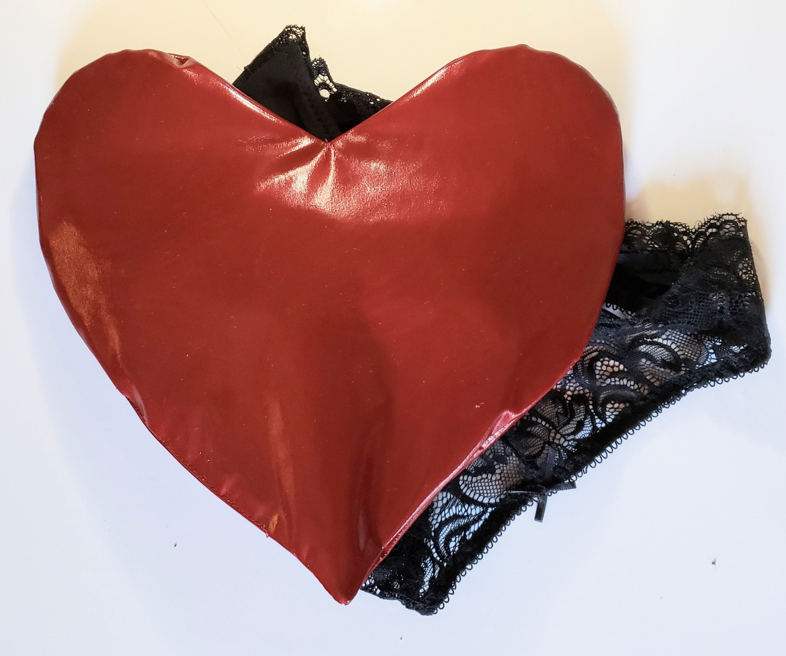 Faux Leather Heart Pouch Red Pleather Valentine Decoration - Etsy