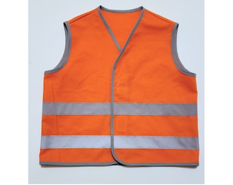 Toddler Construction Vest: Orange Hi-Vis Cotton Carpenter Vest