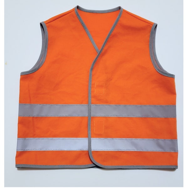 Toddler's Construction Vest; child's orange hi vis construction vest; kids carpenter vest; tiny tot construction worker