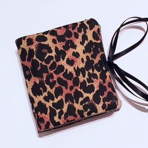 Leopard Print Needle Book with Pocket: Handmade Sewing Organizer