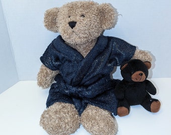 Sparkly Navy Fleece Bathrobe for Teddy Bears & Plush Animals