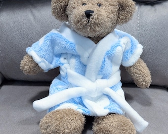 Blue Polar Bear Fleece Robe for Teddy Bears & Plushies