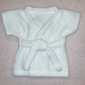 White Fleece Teddy Bear Bathrobe: 15-18 inch Plush Robe