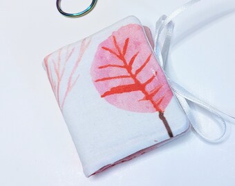 Pink Tropical Needle Book with Pocket: Sewist Gift