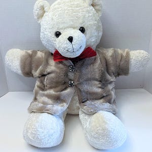 Faux Fur Coat for 15-18 Inch Teddy Bears: Plush Stuffed Animal Jacket