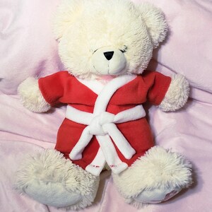 Red Fleece Teddy Bear Robe: Christmas Outfit for Plush Animals