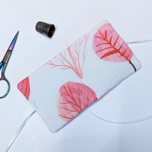 Pink Tropical Needle Book with Pocket: Sewist Gift