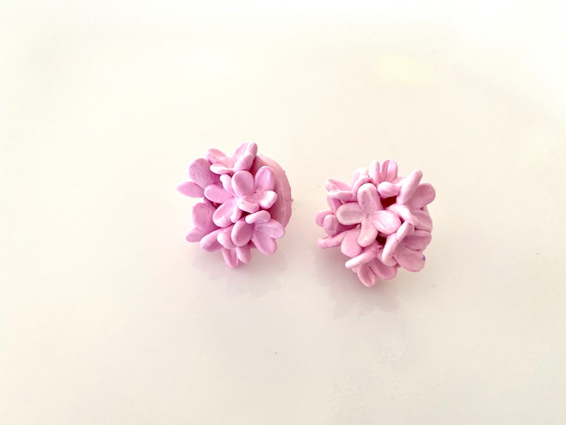 Floral Stud Earrings,Flower Earrings Statement Jeweley Clay Jewelry,Bridesmaid Earrings