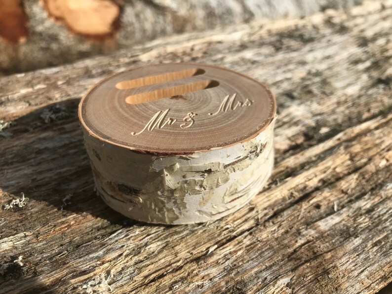 wedding wood slice Rustic ring bearer pillow wedding decoration wood wedding decor ring pillow alternative rustic ring box
