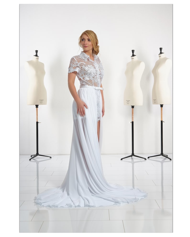 bridal pantsuit with skirt