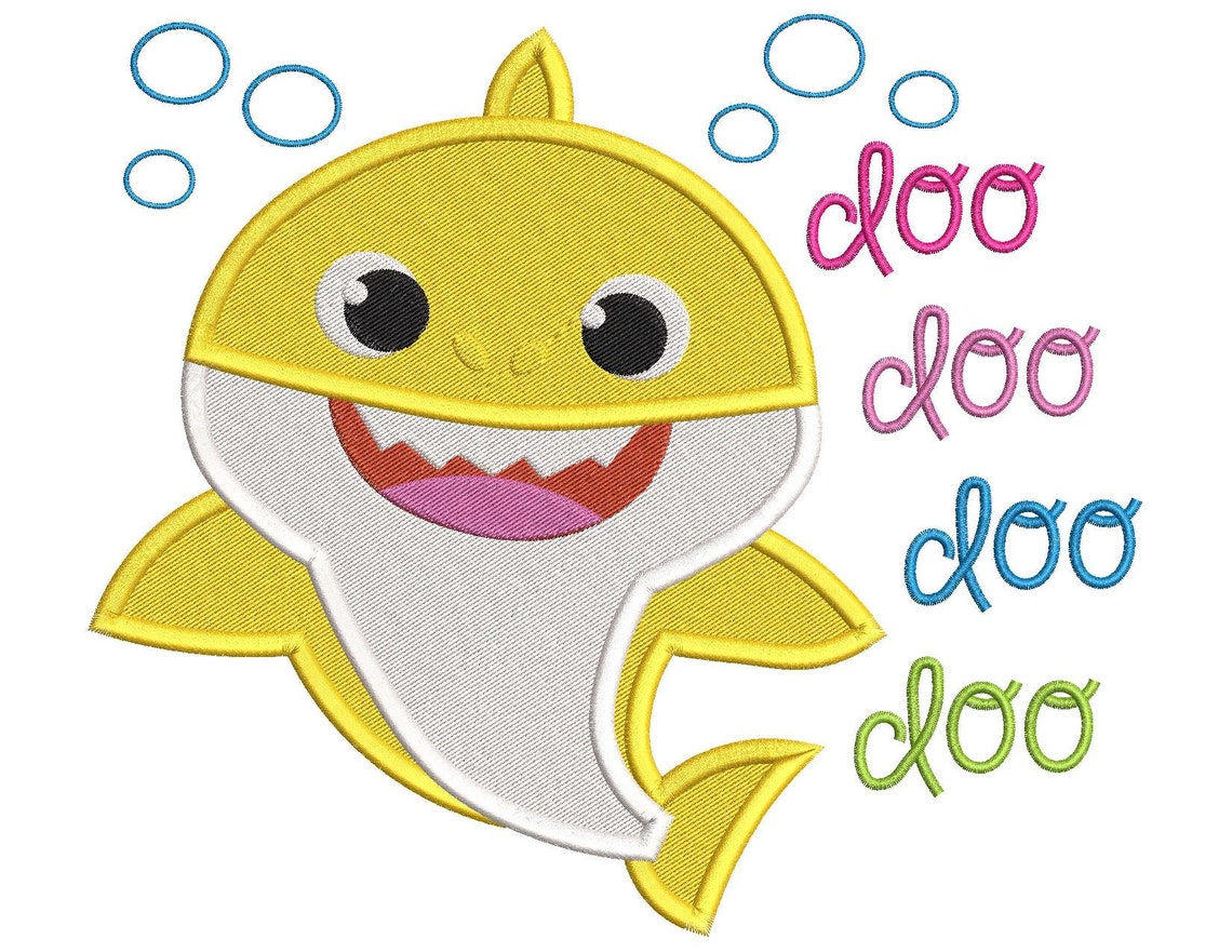 Baby Shark Doo Doo Doo Doo Fill Machine Embroidery Design Etsy