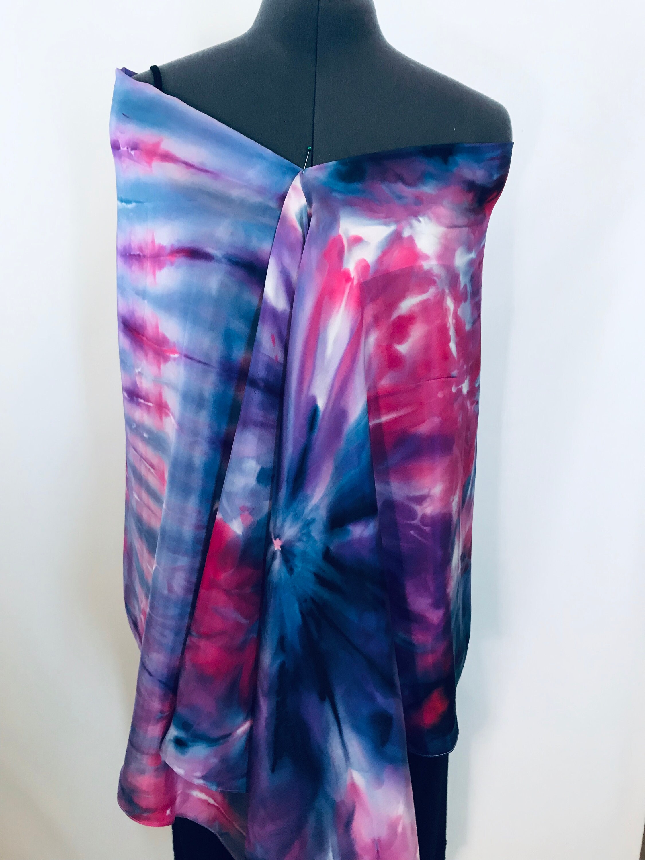 Tie dye silk scarf Painted silk scarf Abstract silk scarf Etsy
