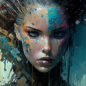 Cyberpunk Girl Canvas Wall Art - Woman Wall Art - Nature Home Decor ...