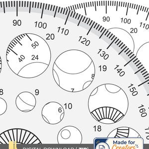 Righello Mandala SVG / Modello per la creazione di cerchi a 360 gradi / Strumento per arte a punti e cerchi concentrici / Taglio laser DXF
