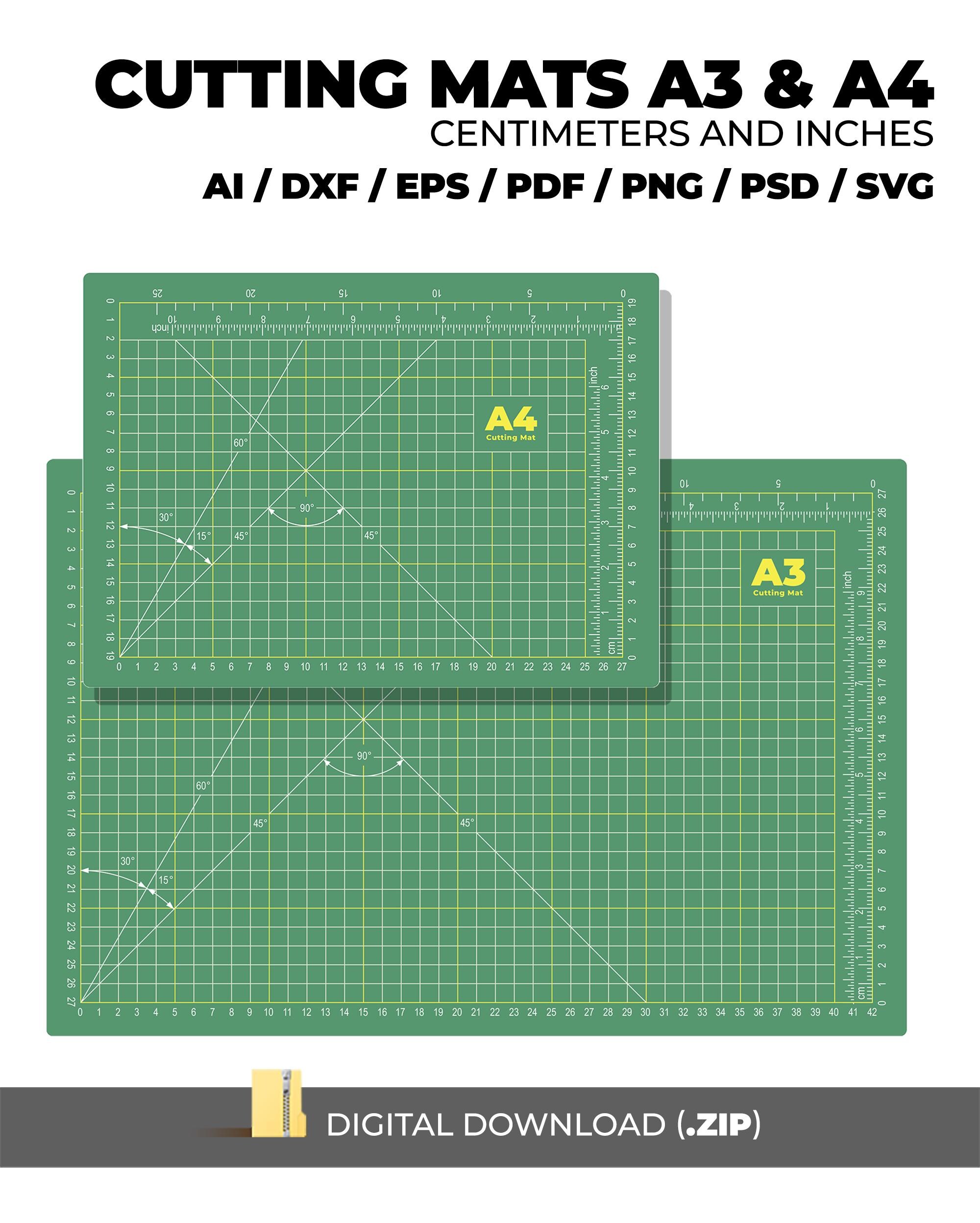 Cutting Mats A3 A4 Template SVG Digital Measurement Cricut Guide | Mat ...