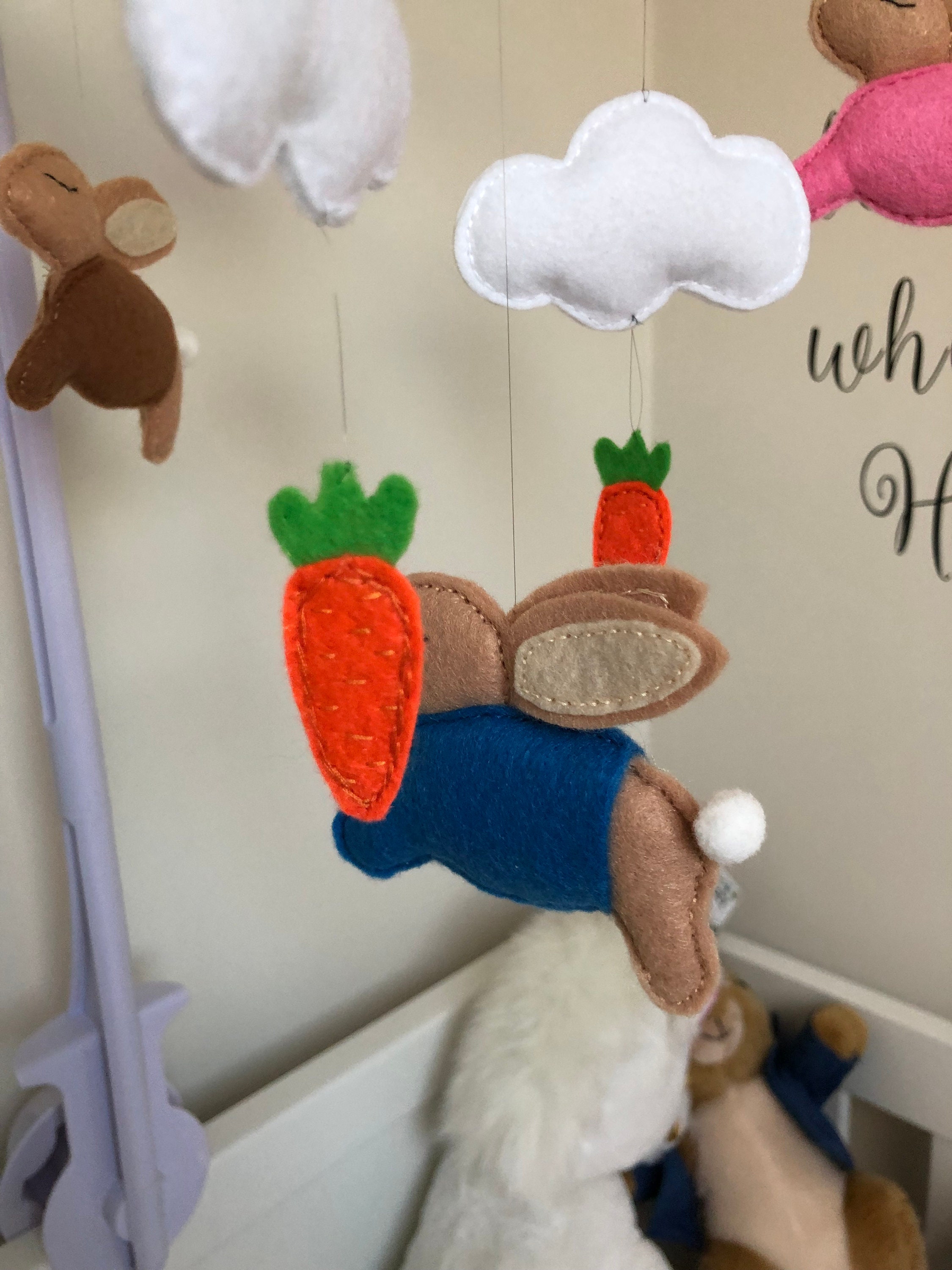 Handmade Peter Rabbit Theme Mobile With Musical Arm - Etsy