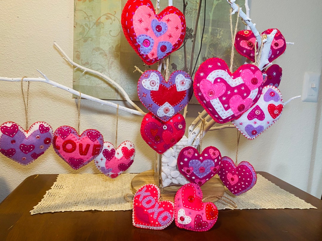 Felt Valentines Day Ornaments Etsy