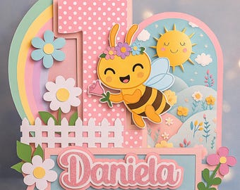 Little Beee Topper | "La abejita chiquitita" Cake Topper / Abejita plim plim Cake Decoration | Pastel Birthday Party Decor |