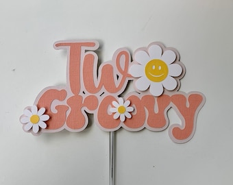 two groovy cake topper/ Groovy cake topper/Groovy one cake topper/Groovy party decorations/ Two Groovy decor