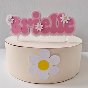 Daisy name cake topper/ groovy cake topper/two groovy cake topper/groovy one- three-fourever groovy-five
