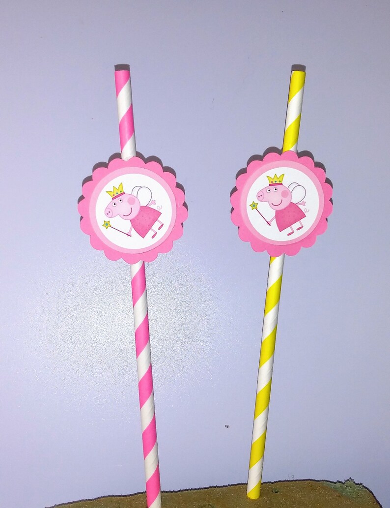 Peppa Pig Straws/ Peppa Pig Cake Pop Sticks/ Peppa Pig Party Etsy