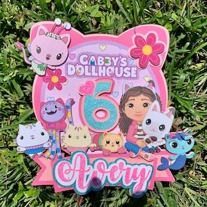 Gabby dollhouse cake topper/Gabby dollhouse party decorations/ Gabby dollhouse banner coordinated available