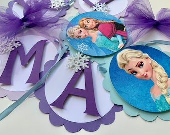 Frozen banner/ Frozen birthday decor/Frozen backdrop/Elsa banner/Frozen party decorations