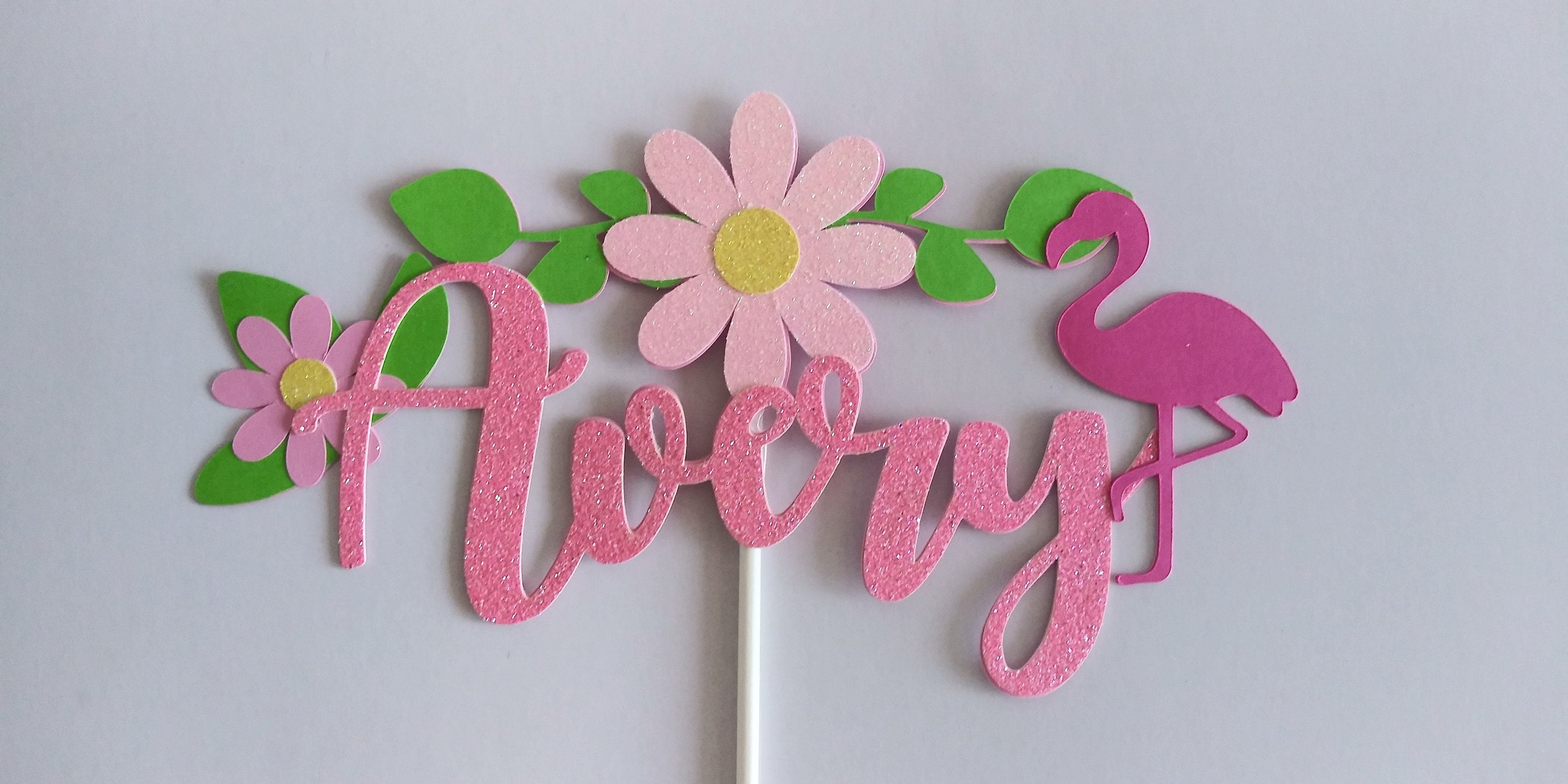 Flamingo cake topper/ Flamingo party decorations/ Tropical | Etsy