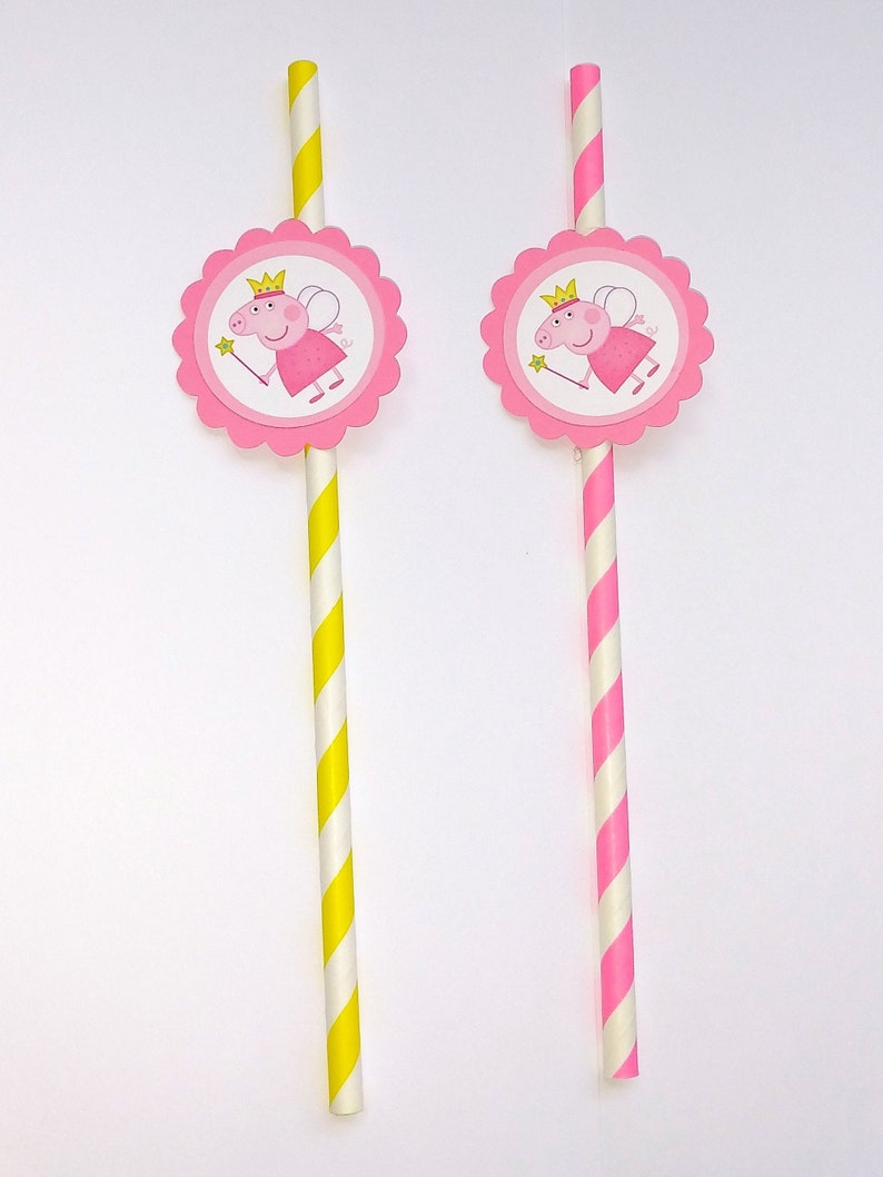 Peppa Pig Straws/ Peppa Pig Cake Pop Sticks/ Peppa Pig Party Etsy
