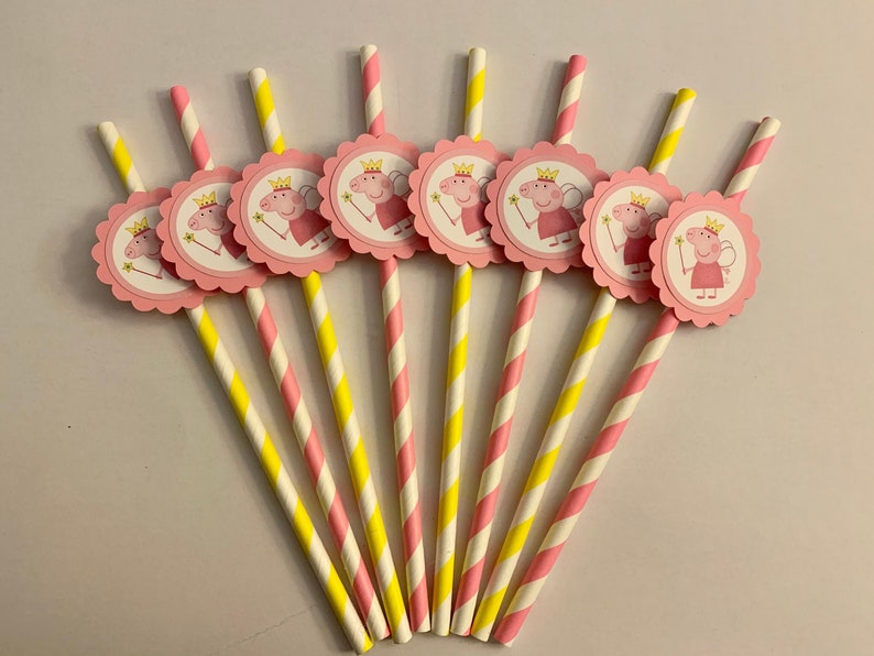 Peppa Pig Straws/ Peppa Pig Cake Pop Sticks/ Peppa Pig Party Etsy