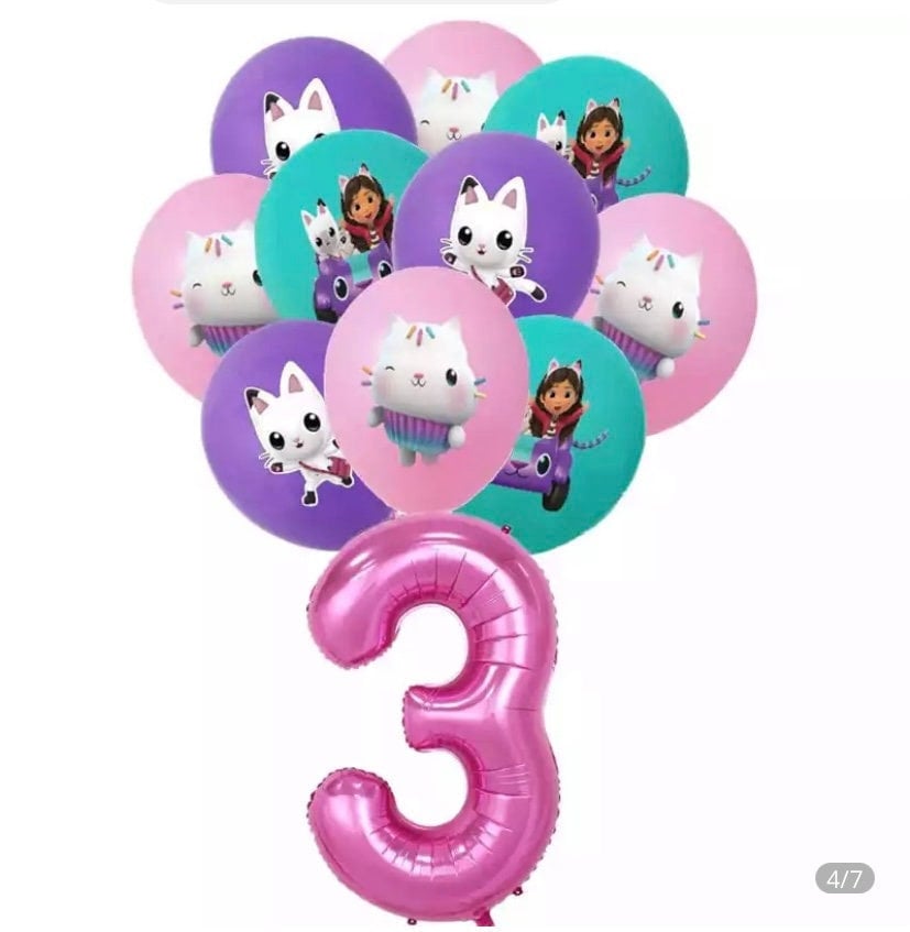 Gabby dollhouse balloons 11 pcs set/ Gabby dollhouse party decorations/ Gabby  dollhouse birthday -  Italia