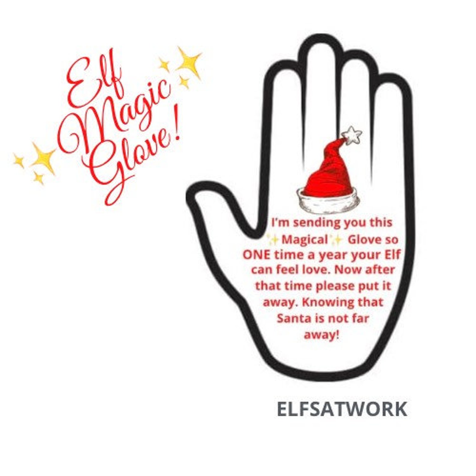 New Handmade Magical Elf Glove & Poem Christmas Scene Etsy