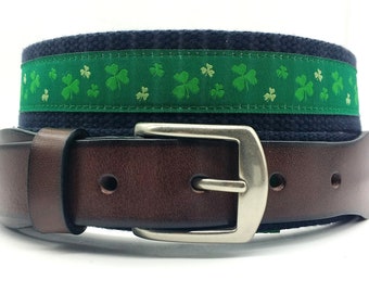 Shamrock Belt / Irish Belt / Mens Belt / Clover Belt / St  display picture 2