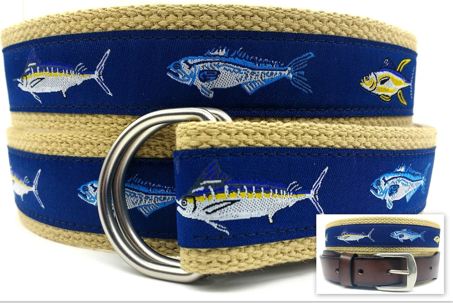 Fish Ribbon belt/Preppy belt/DRing belt/Sport Fish Etsy
