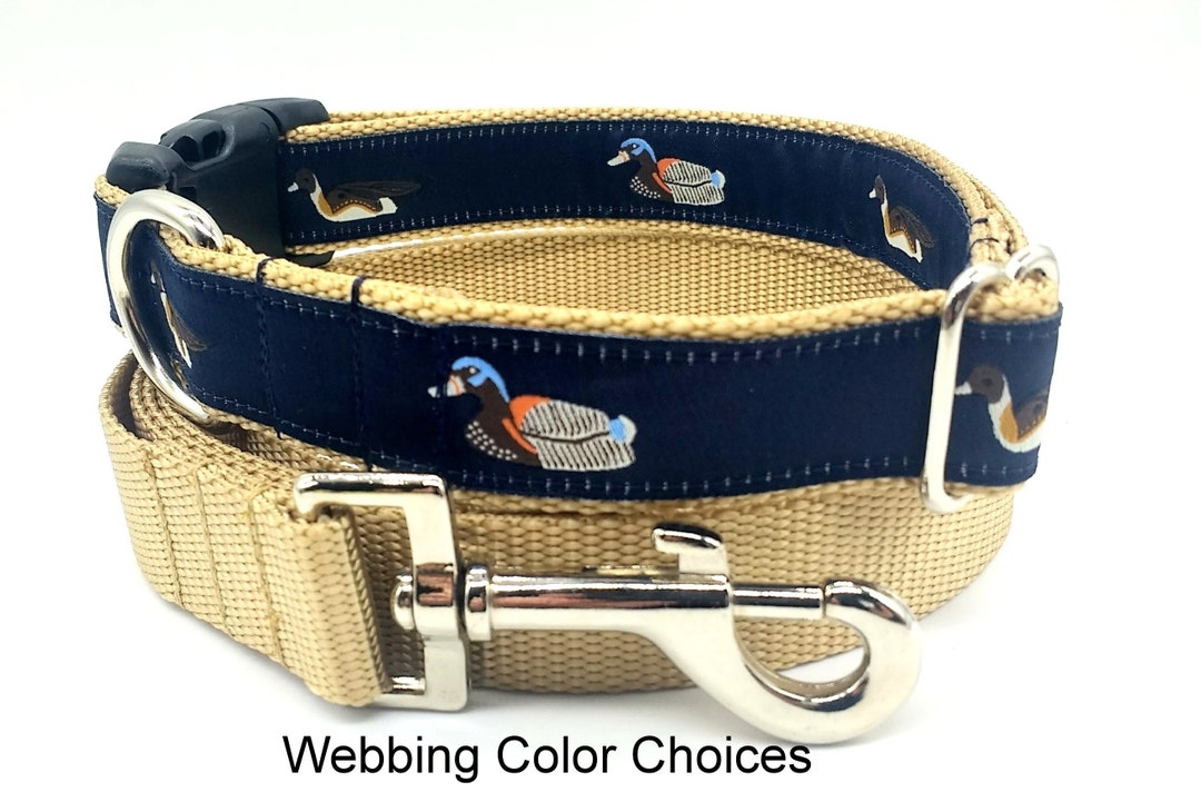 Duck Dog Collar/optional Matching Solid Color Leash/jacquard Etsy
