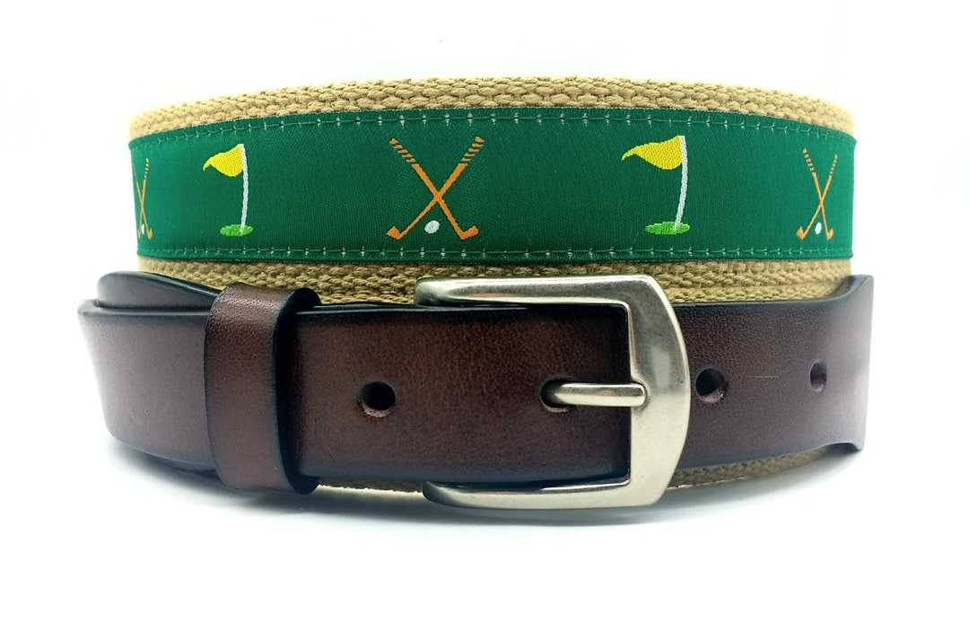 Golf Belt/men's and Boys Golf Ribbon Belt/preppy Golf Etsy