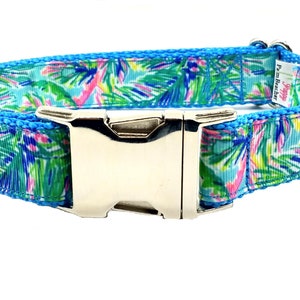 Tropical Dog Collar/Lilly Inspired Dog Collar/Optional 5 Ft Solid Color Leash Available