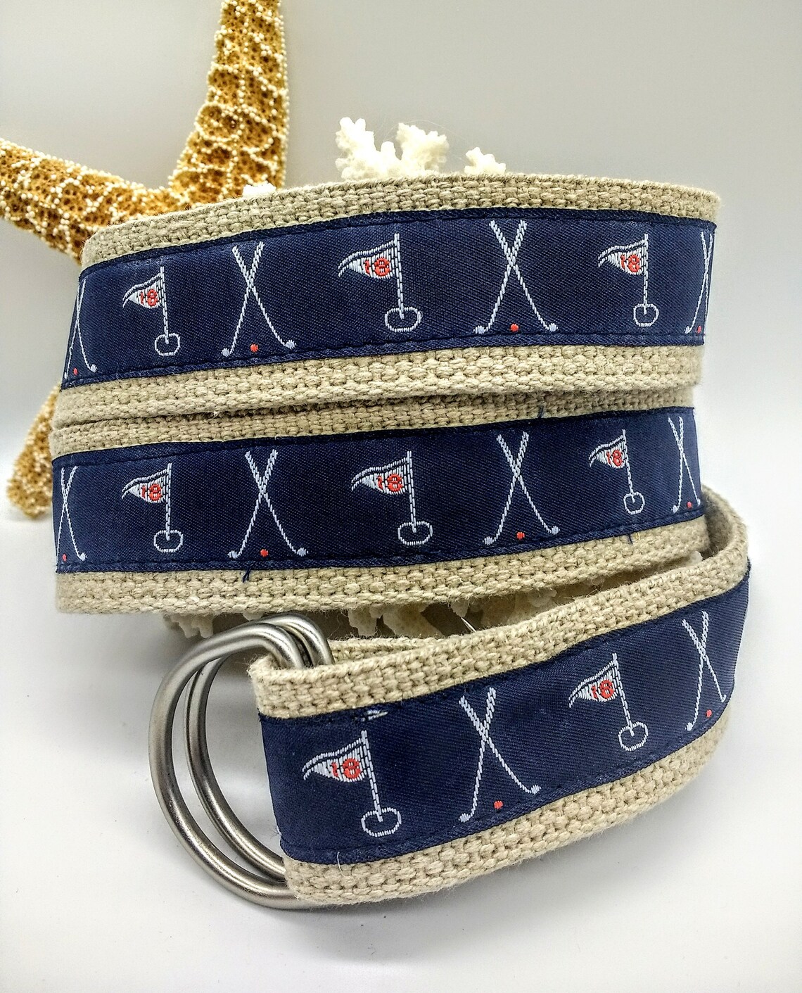 Mens/Boys Golf Belt/Preppy/DRing Golf Ribbon Belt Etsy