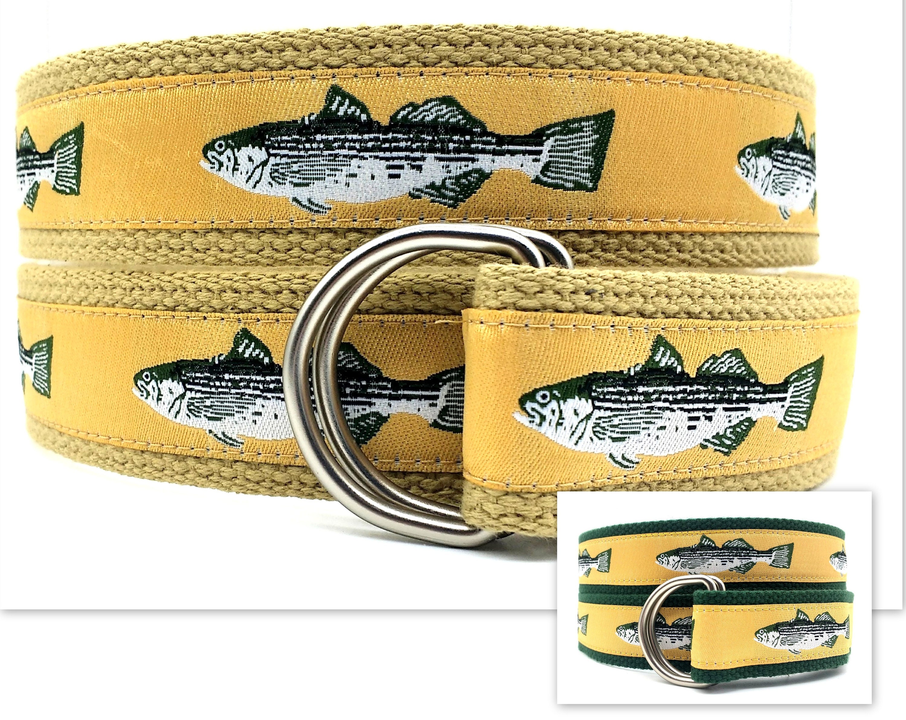 Men's Bass Fish Ribbon Belt/preppy Bass Belt/bass Ribbon Etsy