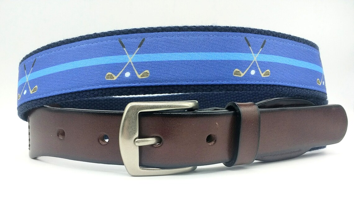 Mens Golf Belt/Preppy Golf Ribbon Belt/DRing or Leather Etsy