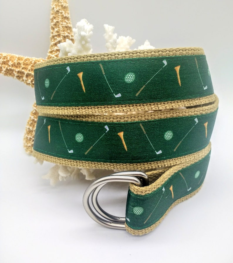 Mens Golf Belt/Preppy Golf Ribbon Belt/DRing Golf Buckle or Etsy