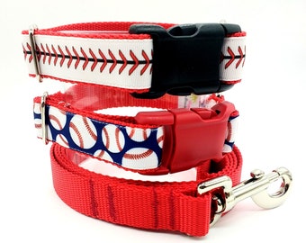 Collar de béisbol para perros/Collar para cachorros/Collar ajustable para perros/Collar para perros con pelota de juego