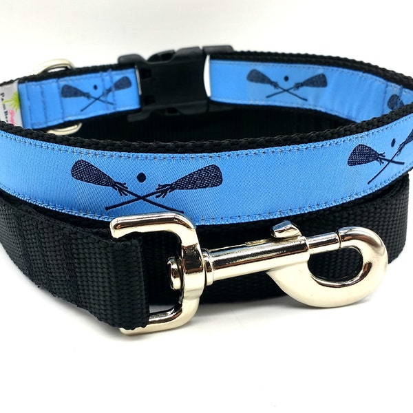 Lacrosse Dog Collar/LAX Puppy Collar/Optional 5 foot Leash/1 inch Width