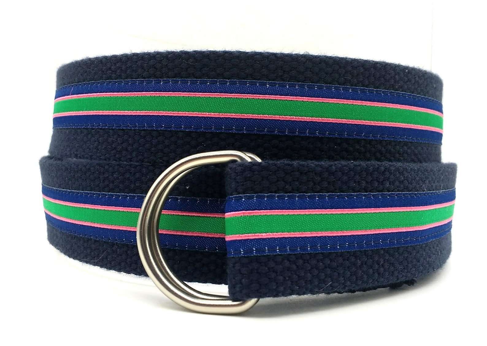Mens Jacquard Stripe Ribbon Belt/preppy D-ring Belt | Etsy