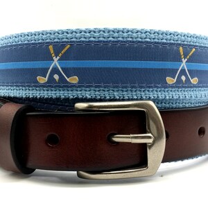 Golf Belt/Jacquard Golf Ribbon/Cotton webbing Golf Belt/Top Grain Leather Golf Belt