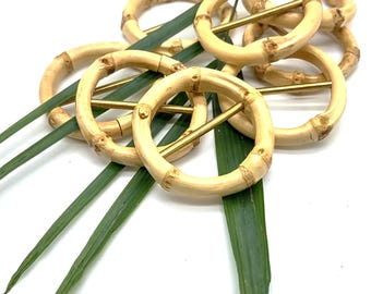 Natural Bamboo Buckle/ Webbing Buckle/ Belt Ring/Bamboo Ring For 1 -1/4 inch Wide Webbing/Bamboo Scarf ring/Bamboo Shirt ring