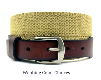 canvas leather belt