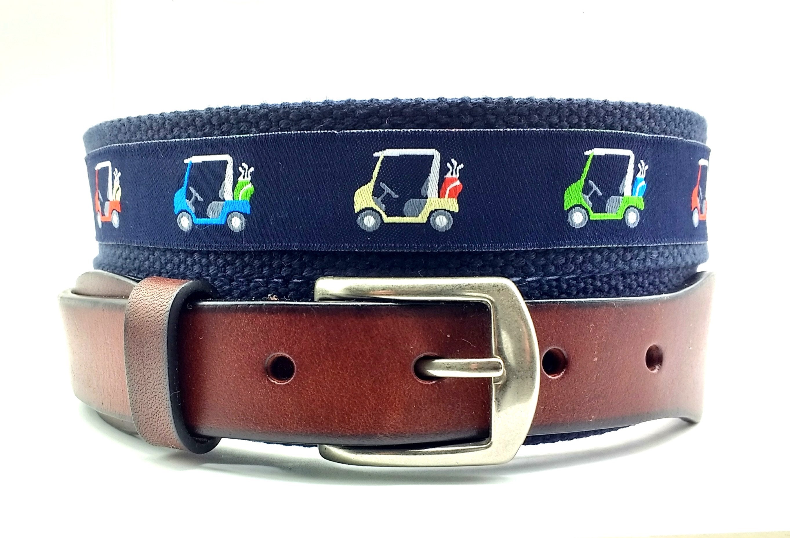 mens embroidered golf belts