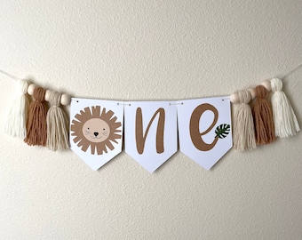 Wild One High Chair Garland Lion First Birthday Wild One Banner High Chair Boho Banner